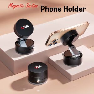Double Sided Extendable Magnetic Suction Phone Holder for Shower Car Mirror Strong Vacuum Magnetic Phone Mount for All Phones