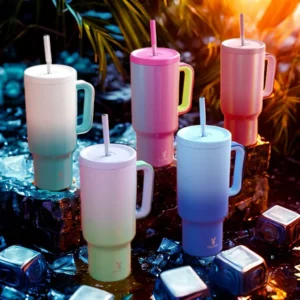 Tumbler with lid and Straw 1200ML Cup Stainless Steel Vacuum Insulated Tumbler for Water, Iced Tea or Coffee 1.2L Office Gym Travelling