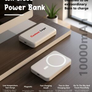 Wireless Power Bank, 10000 mAh, Super Fast Charging, Magsafe, Outputs - 20W Wired | 15W Wireless, Type C PD, Built in Protections, LED Indicator, Compatible with iPhone -USB Type C