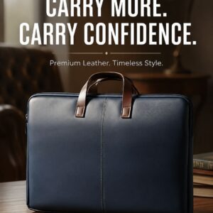 Laptop Sleeve with Handle Laptop Bag with Internal Zipper Pocket Waterproof Laptop Sleeve/Cover (Dark Blue, Brown, 10 L)